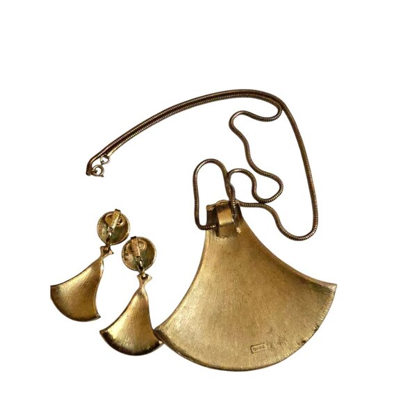 Incredible Rare 1960s Pristine Trifari Egyptian Revival Necklace Set (A9406) - Picture 8 of 9